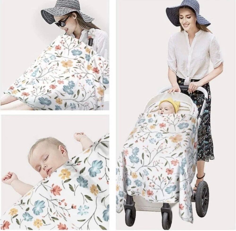 Yoofoss Floral Nursing Cover Apron Cover Bamboo Fiber